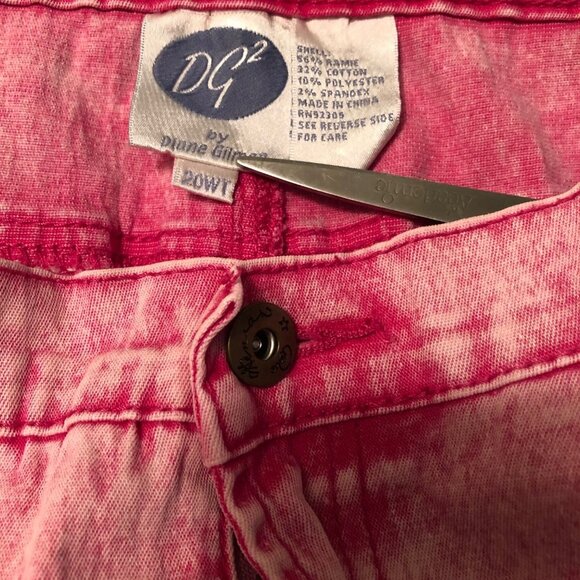 DG2 Diane Gilman Women's Plus Size 20WT Red Bootcut Stone Washed Stretch Jeans - Picture 2 of 6